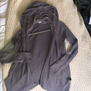 Splendid gray hooded waffle cardigan